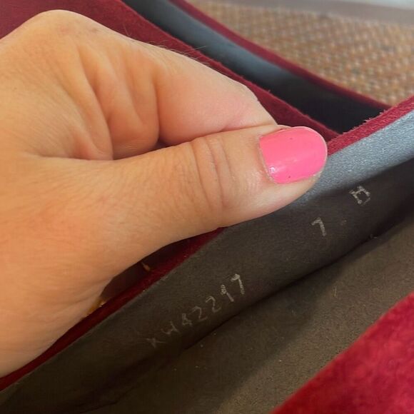 Stuart Weitzman red suede wedge pumps size 7 - Picture 9 of 11